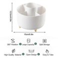 thumbnail image 3 of 360 Rotating Makeup Organizer-Makeup Brush Holder with 5 Compartments for Cosmetics Jewelry for Dressing Table Bedroom Stationery Storage, 3 of 5