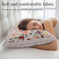 thumbnail image 5 of Pink Flowers Pillow Covers, Linen Long Throw Pillow Case, Spring Farmhouse Floral Leaves Vintage Holiday Pillow Protector Decorative Cushion Cover for Living Room/Bedroom 12" x 20", 5 of 8