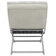 thumbnail image 4 of SAFAVIEH Monroe Chaise with Round Pillow, Grey Velvet/Chrome, 4 of 10