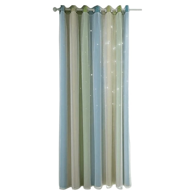 Cortina Larga De 132x241 Cm Verde /Azul