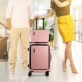 thumbnail image 7 of StorageBud 22" Hardside Carry On Luggage 22x14x9 Airline Approved and Expandable Luggage, Front Pocket Luggage Set Spinner Suitcase Set, Pink, 7 of 7