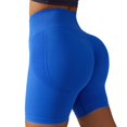 thumbnail image 1 of Pantalones cortos de yoga de cintura alta para mujer - Poliéster/spandex, suave y elástico, realza las caderas, fitness/baile, 1 of 4