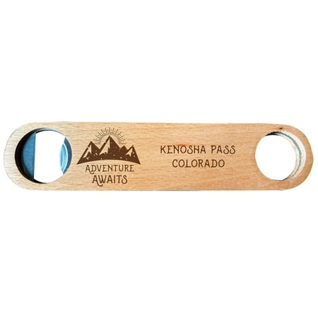 

Kenosha Pass Colorado Laser Engraved Wooden Bottle Opener Adventure Awaits Design