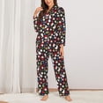 thumbnail image 2 of Pofeuu Rose Rabbit Print Womens Pajamas Set Long Sleeve Sleepwear Button Down Nightwear Soft Pj Lounge Sets Button Down Pajamas Women-XX-Large, 2 of 7