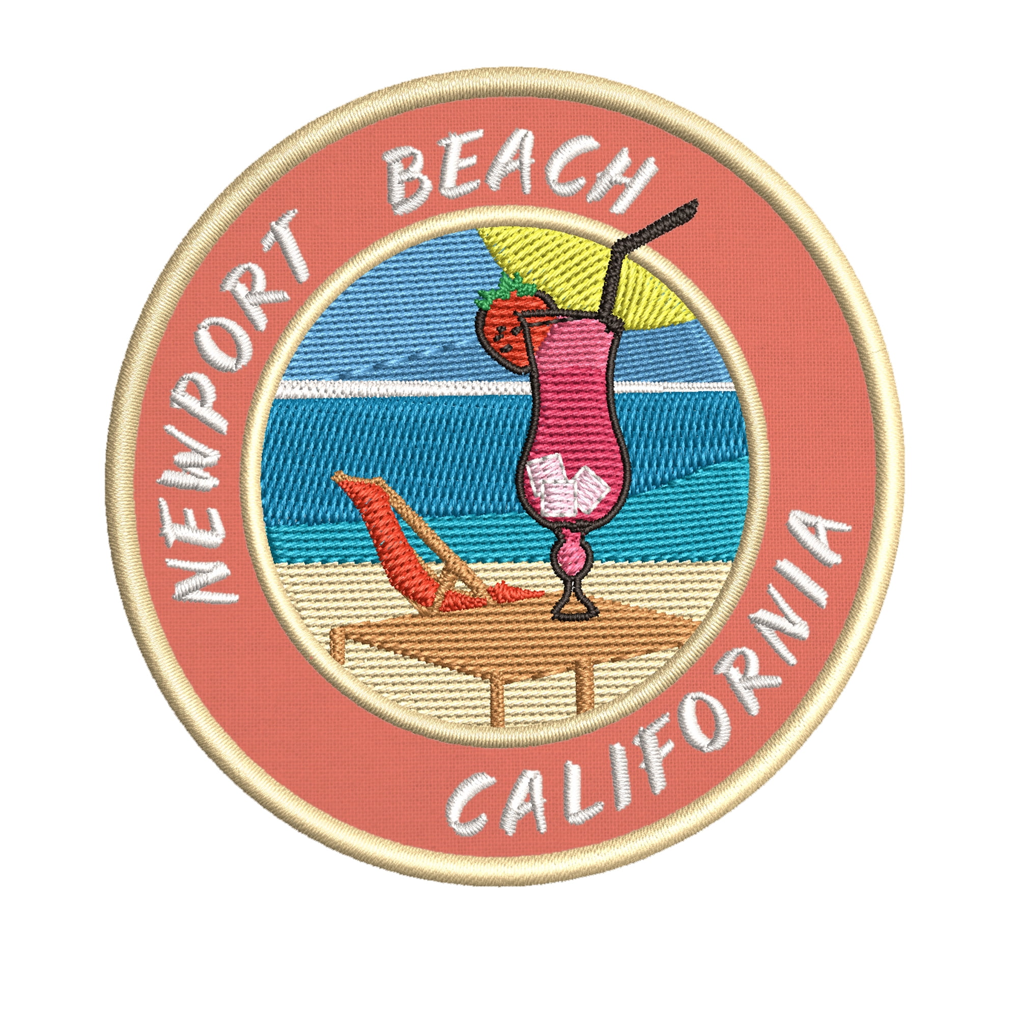 Happy Hour! At Newport Beach, California USA 3.5 Inch Iron Or Sew On