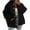 Black, variant on Turilly Women's Solid Drop Shoulder Sleeve Long Sleeved Stand Collar Coats Loose Casual Button Jacket With Pockets