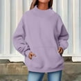 thumbnail image 7 of Womens Sweaters For Women Oversized Turtleneck Pullover Long Sleeve Top Drop Shoulder Solid Color Fleece Lined Relaxed Fit Cotton And Polyester 1Pc 2Xl Fall Sweaters For Women, 7 of 7