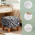 thumbnail image 7 of SCRAWLGOD Zebra Print Black White Footstool Slipcover, Anti Dust Foot Rest Cushion Non Slip Square Slipcover for Ottoman with Elastic Buttom for Living Room, 7 of 7