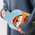 thumbnail image 4 of Hot Water Bottle 2L Hot Water Bag with Knit Cover Rubber Hot Water Pouch for Menstrual Cramps Pain Relief Cozy Nights Hot and Cold Therapy Hand Feet & Bed Warmer Cartoon Penguin, 4 of 9