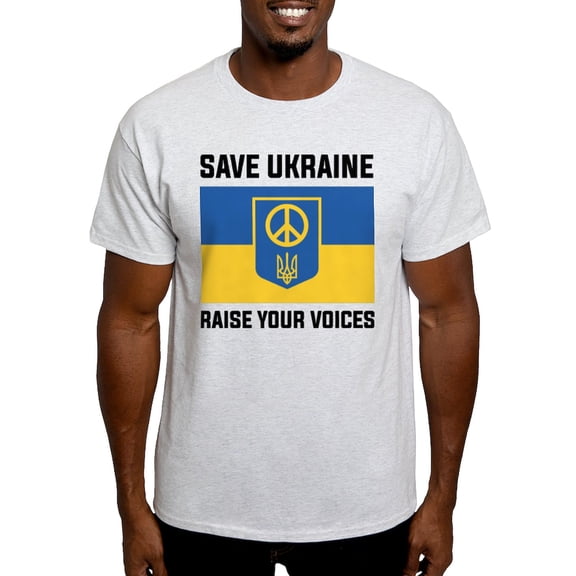 CafePress - Save Ukraine Raise Your Voices Light T Shirt - Men's Classic Graphic T-Shirt