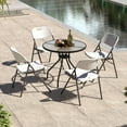 thumbnail image 2 of Costway Folding Chairs Set of 4 HDPE Plastic Chairs with Metal Frame for Home Office, 2 of 10