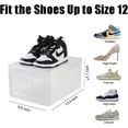 thumbnail image 2 of ZXNYH 12 Pack Shoe Storage Boxes, Shoe Box Clear Plastic Stackable, Drawer Type Front Opening Shoe Holder Containers(Transparent), 2 of 9