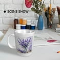 thumbnail image 6 of Spring Decorative Mug With Handles Glass Lavender Plants Flowers Artistic Tea Cups Vintage Purple Ceramic Collection lnsulated Reusable Family Kitchen School Coffee Mug Gift Birthday 11 Ounce, 6 of 6