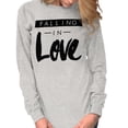 thumbnail image 5 of Falling in Love Romantic Cute Trendy Women's Long Sleeve T Shirt Brisco Brands S, 5 of 5