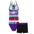 thumbnail image 2 of YONGHS Kids Girls 3-Piece Tankini Sets Swimsuit Top with Briefs Shorts Set Swimwear Bathing Suit, 2 of 6