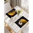 thumbnail image 5 of Yellow Fruit Placemats Set of 8, Modern Minimalist Decor Black Background Placemats for Dining Table, Place Mats for Kitchen Tabletop, Waterproof Wipeable Dining Table Mats Set, 5 of 9