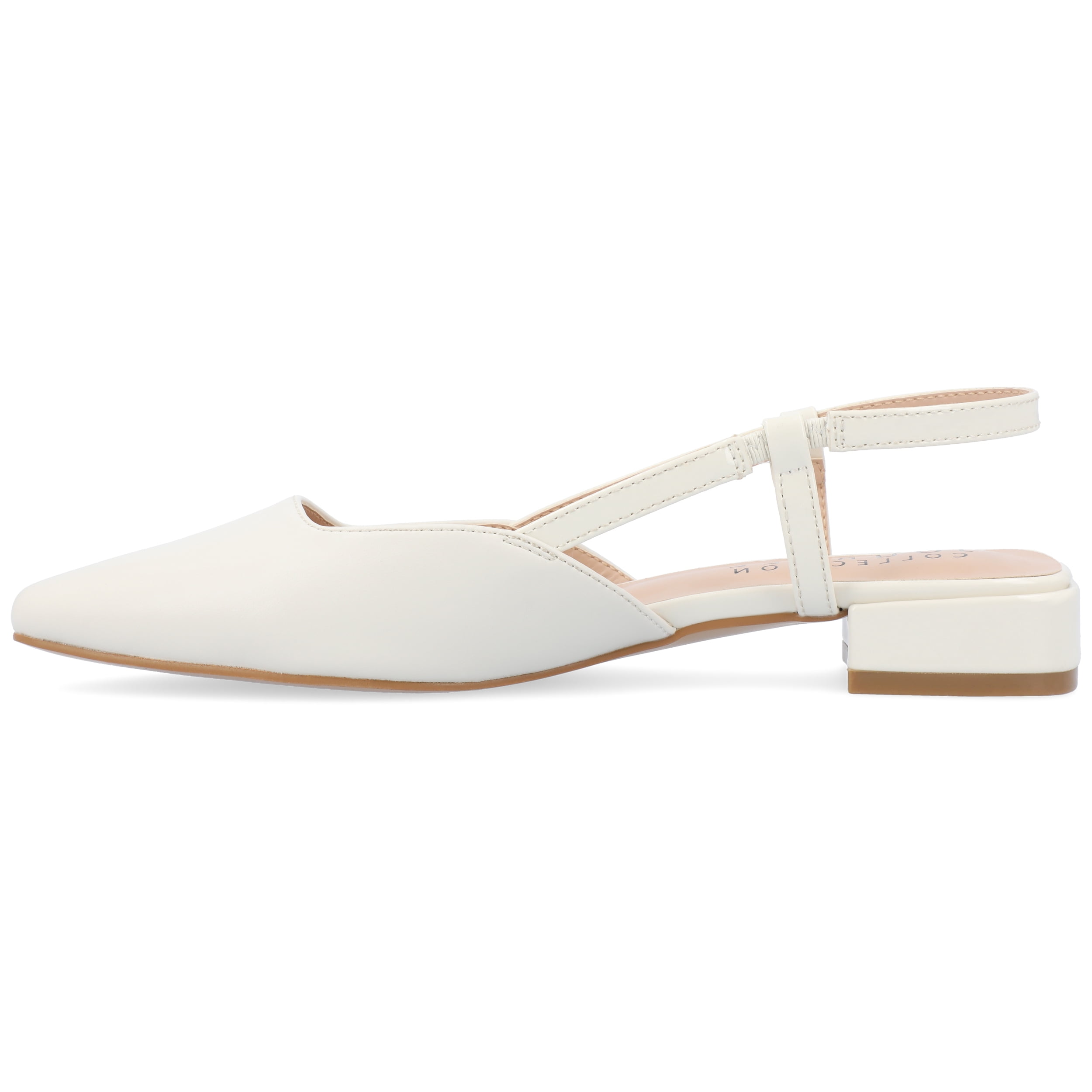 Journee Womens Paislee Sling Back Block Heel Square Toe Flats