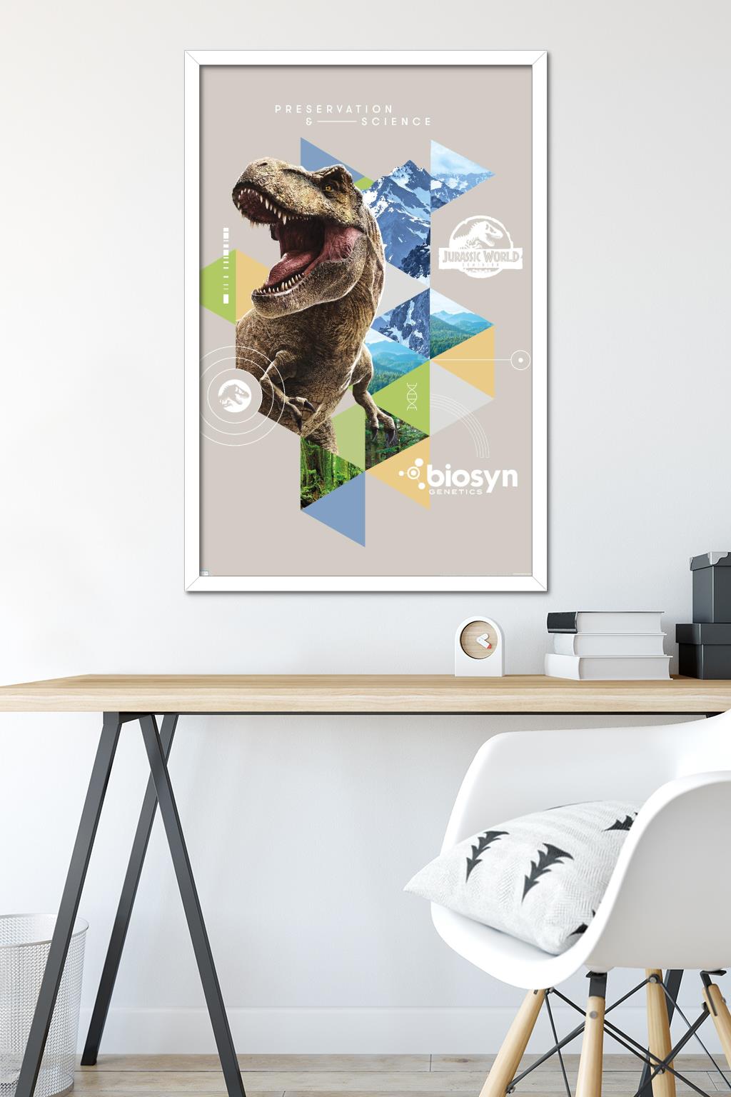 Jurassic World: Dominion - T-Rex Wall Poster, 22.375" x 34" Framed