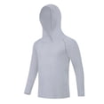 thumbnail image 5 of Rggeeun Boys Child T-Shirts Solid Color Summer Sun Hoodie Long Sleeve Outdoor Sports Casual Knit Top For Kids Lightweight Breathable Comfort Tops,Grey,9-10 Years, 5 of 6