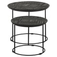 thumbnail image 4 of Loannis 2-piece Round Mango Wood Nesting Table Matte Black, 4 of 10