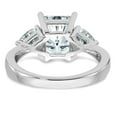 thumbnail image 6 of 14K White Gold Ring Band Moissanite Octagon Emerald Trillion, Size 9, 6 of 7