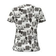 thumbnail image 4 of Naloa Beach Print T-Shirts Short Sleeve V Neck Tees for Women Fashion Tops Trendy Lightweight Soft Casual Summer Outfits Clothes, 4 of 5