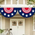thumbnail image 2 of Qocolhg 1.5x3Ft American Bunting Flag 4th of July Stars Bunting Banner Patriotic Decorations Pleated Half Fan Flags Decor Outdoor Outside Porch Garden Window Independence Memorial Veterans Day, 2 of 4