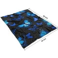 thumbnail image 4 of Black Blue Butterfly Pattern Blanket,Comfortable Soft Flannel Throw Blanket,All Season,Warm Lightweight Blankets for Sofa Bed Couch Living Room Chair,60"x80", 4 of 4