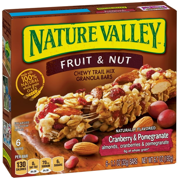 Nature Valley Chewy Trail Mix Granola Bars, Cranberry & Pomegranate, 6.