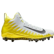 Nike Men's Alpha Menace Pro Mid Football Cleats White/Yellow 9.5