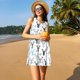 thumbnail image 3 of Fotbe Winter Art Blue and Black Moose Vestido de Verano sin Mangas para Mujer – Vestido Midi Línea A, Estilo Camiseta Floral, Vestido Playero Casual y Fluido, 3 of 7