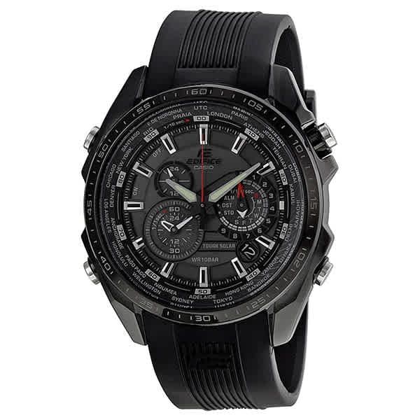 casio edifice men's solar powered steel bracelet watch