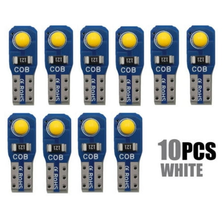 

10Pcs T5 W3W W1.2W Super Bright LED Car Instrument Indicator Wedge Light Bulbs