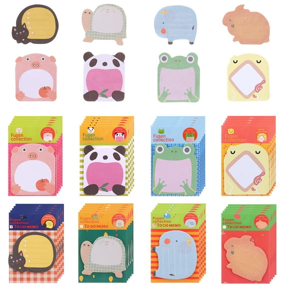 sixwipe 40 Pack 800 Sheets Cute Sticky Notes, Kawaii Cartoon Sticky Notes Bulk, Small Fun Note Pads, Mini Animal Notes for Reminder Notes Kitchen Notepads Office Supplies