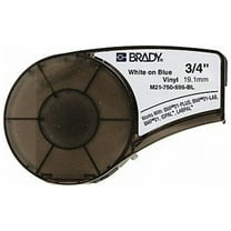 Brady Label Tape Cartridge, White/Blue, Labels/Roll: Continuous M21-750-595-BL