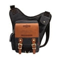 thumbnail image 1 of Bolso bandolera de hombro de lona vintage para hombre KAUKKO patchwork de cuero SG255-Black, 1 of 5
