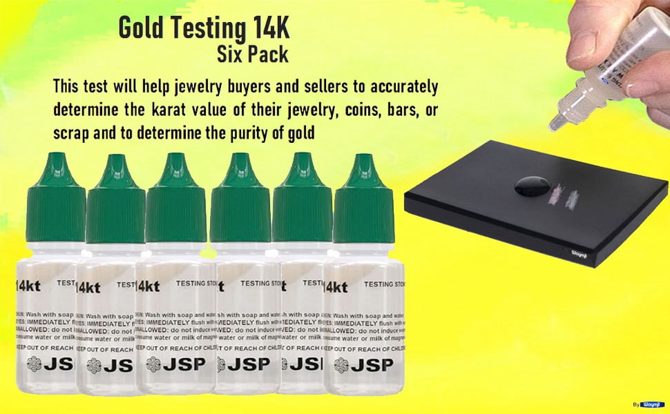 Set of 6 14K Gold Test Solution Jewelry Metal Testing Kit for Jewelry & Metals