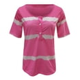 thumbnail image 3 of Pompotops Mode Femme Décontracté Ample Imprimé Col en V T-Shirt Blouse, 3 of 5