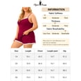 thumbnail image 6 of Agnes Orinda Women's Plus Size Pajama Set Contrast Color Cami Strap Lace Trim Sleeveless Sleepwear 1X Burgundy, 6 of 6