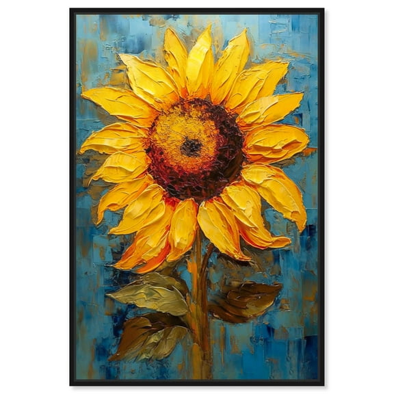 Impressionist Sunflower Canvas Sunflower Art Prints by Art Remedy, Black Frame, 10" x 15"