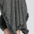 thumbnail image 4 of Xfvqtps Women Cape Faux Fur Collar and Edge Cloak Open Front Solid Color Large Size Loose Thickened Windproof Coldproof Warm Winter Long Coat Dark Gray, 4 of 7