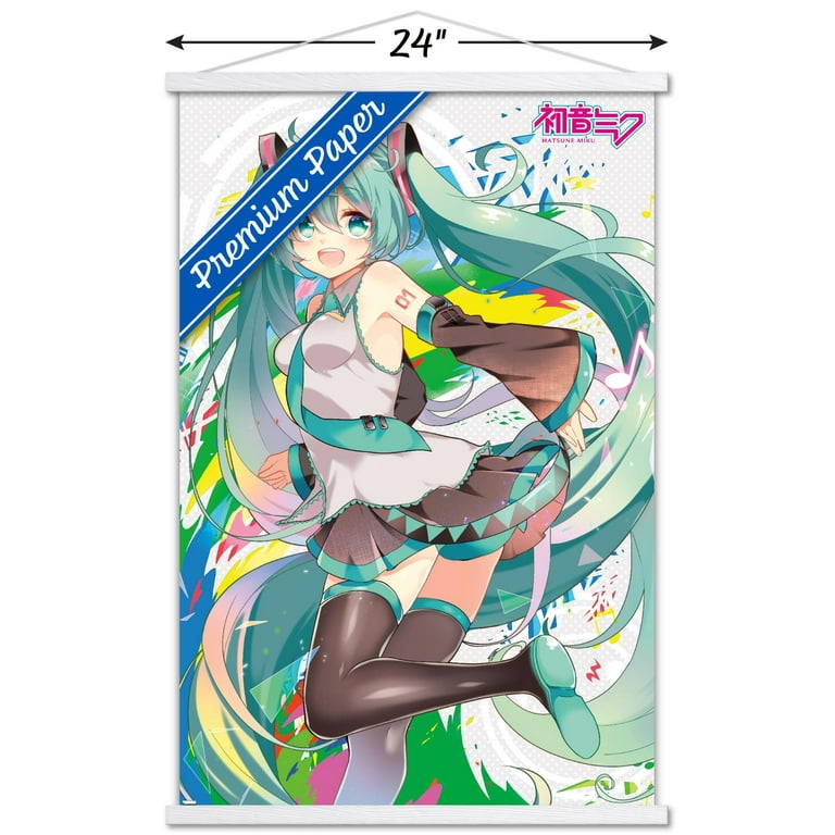 Hatsune Miku - Color Splash Wall Poster with Wooden Magnetic Frame