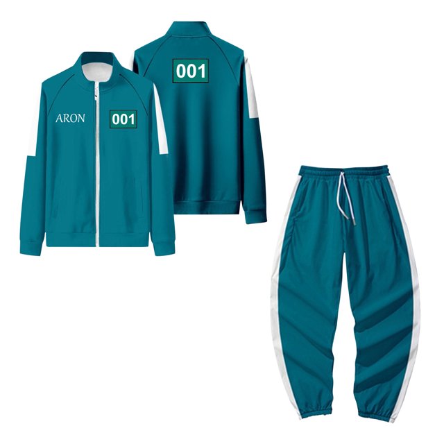 Squid Game Player Adult Tracksuit – Official Costume for Fans Light Blue 2XL