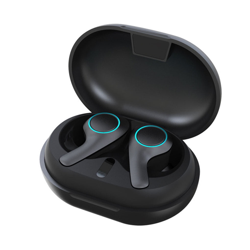 moreel kalf ui Rainbow Wireless 5.0 Earphone Long Standby Headset In-ear Headphone with  Charging Case black - Walmart.com