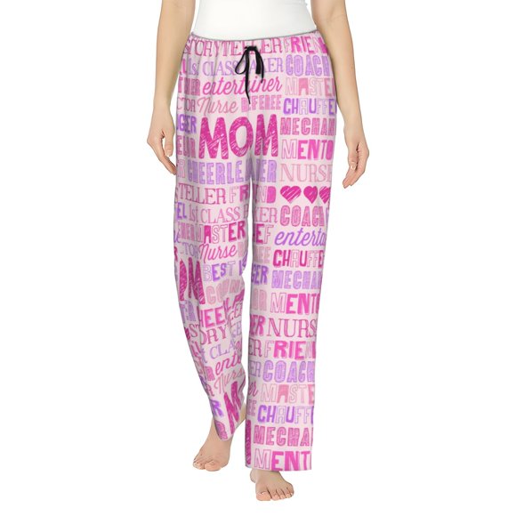 Disketp Best Mom ever for Women's Pajama Pants - Ultra Soft Fleece Sleep and Lounge Pants (Size: S-3XL)-XX-Large