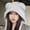 White, variant on MSJUHEG Women Fuzzy Plush Hooded Beanie Hat Fluffy Warm Ear‑Protection Headwear for Cold‑Weather Snow Outdoor and Casual Daily Wear Beige One Size