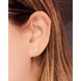 thumbnail image 5 of Minimalist 14k Gold Tiny Stud Bar Earrings Line Earrings Simplify Stick Earrings, 5 of 16
