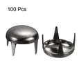 thumbnail image 3 of 100Pack 8mm Black Round Dome Studs Metal Claw Beads Nailhead for Leather Craft Clothes Belt Bag Shoes, 3 of 7