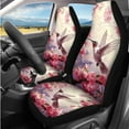 thumbnail image 2 of Uorisanigo Flower Hummingbird 14 Pieces Car Accessories Set with Cars Seat Covers and Steering Wheel Cover Cars Headrest Cover Auto Console Cover Seat Belt Pads Soft Elastic Fit for Car SUV, 2 of 6