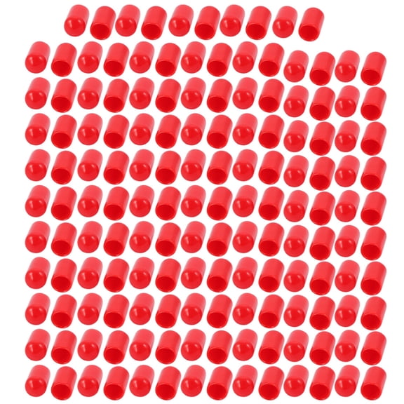 150Pcs 7mm Inner Dia Flexible Vinyl End Cap Screw Thread Protector Cover Red